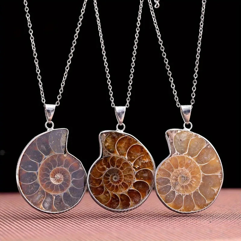 Natural Stone Conch Pendant Necklace